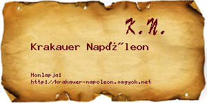 Krakauer Napóleon névjegykártya